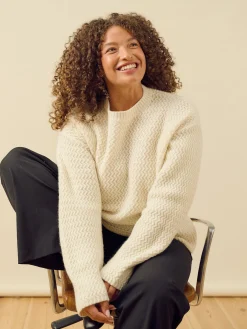Structured Wool Sweater Cream