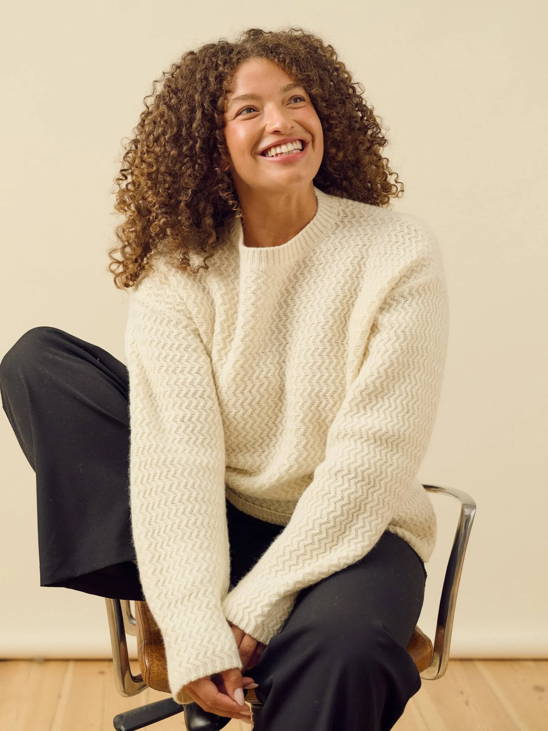 Structured Wool Sweater Cream