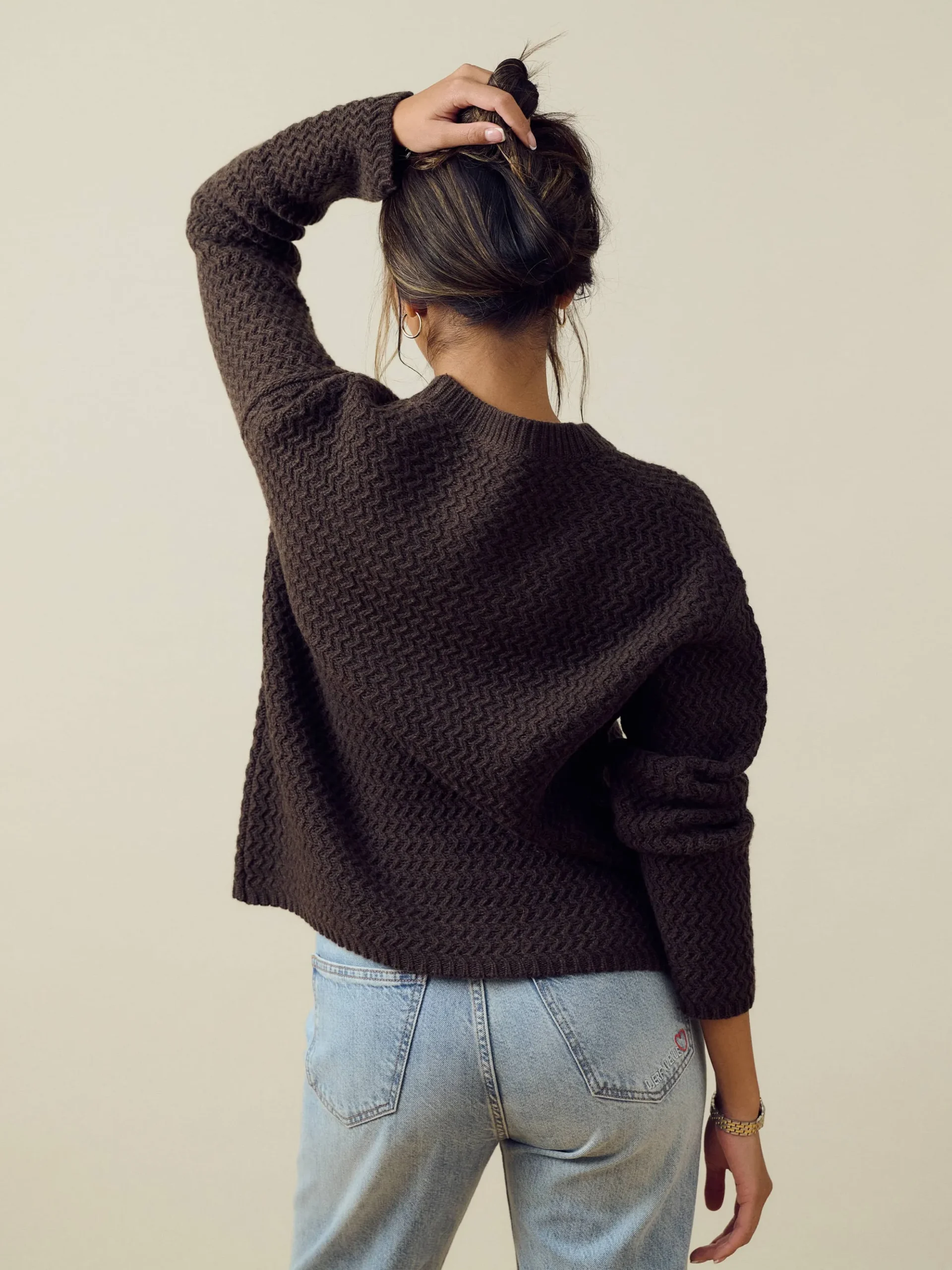 Structured Wool Sweater Dark Chocolate