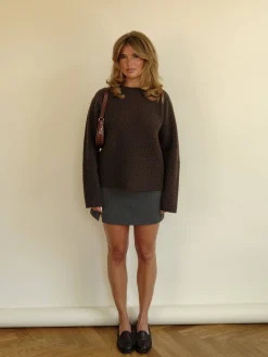 Structured Wool Sweater Dark Chocolate