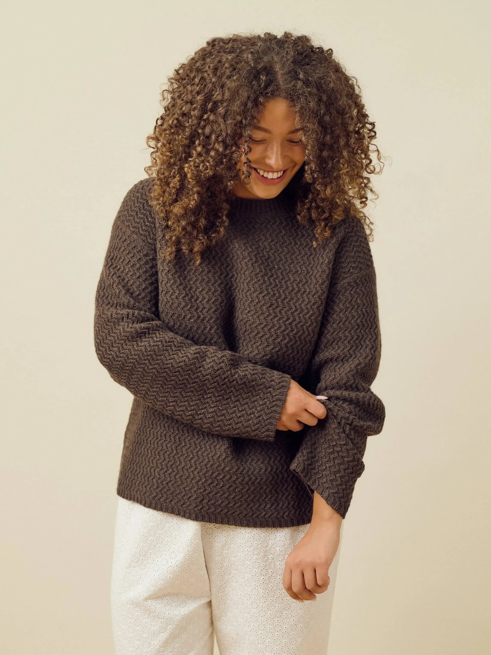 Structured Wool Sweater Dark Chocolate
