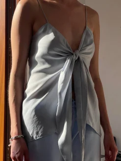 Tie Tank Top Baby Blue