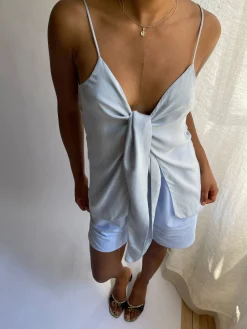 Tie Tank Top Baby Blue