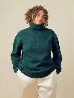 Turtleneck Wool Sweater Pine Green