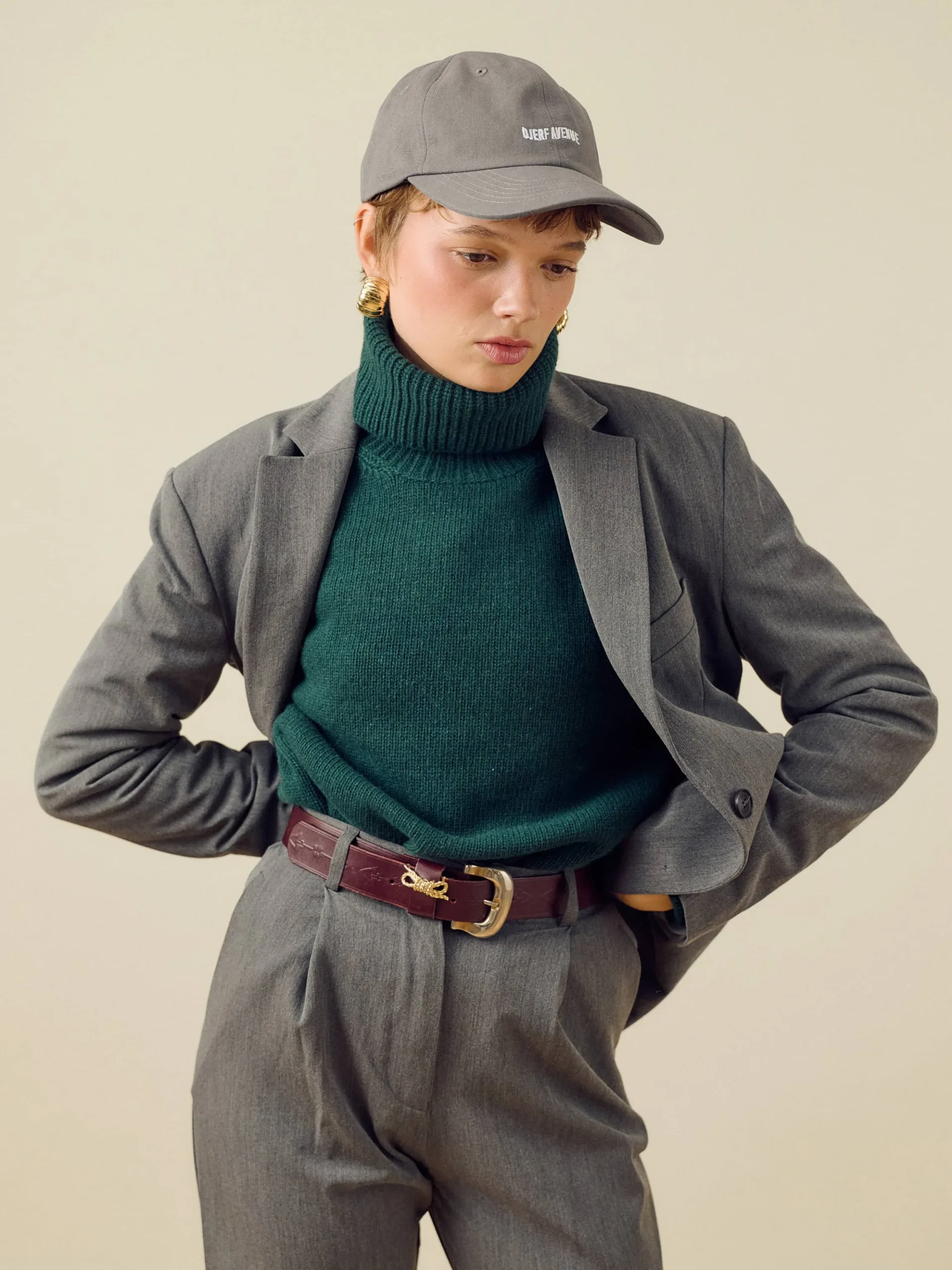 Turtleneck Wool Sweater Pine Green