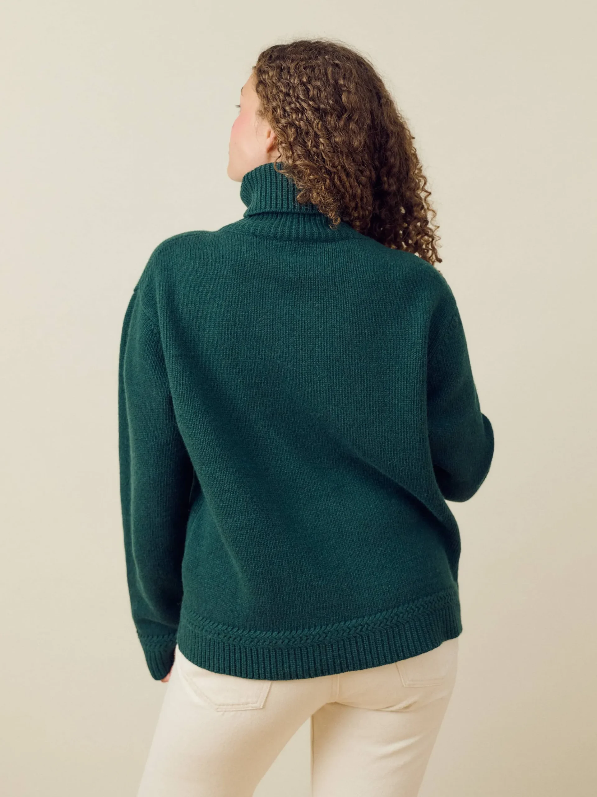 Turtleneck Wool Sweater Pine Green