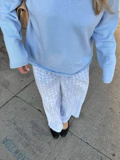 Unwind Pants Blue Check