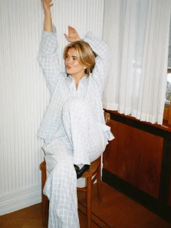 Unwind Pants Blue Check
