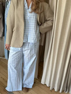 Unwind Pants Blue Check