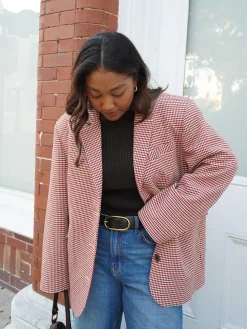 Weekend Blazer Checked Red