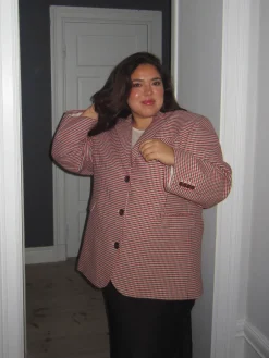 Weekend Blazer Checked Red
