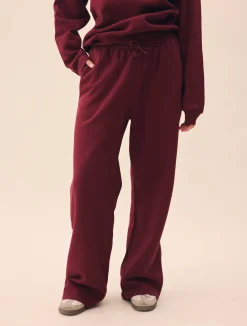 Wide Leg Sweatpants Burgundy