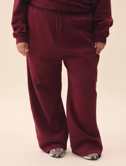 Wide Leg Sweatpants Burgundy