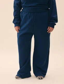 Wide Leg Sweatpants Retro Blue