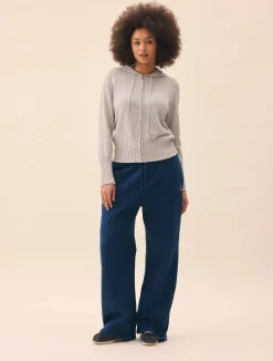 Wide Leg Sweatpants Retro Blue