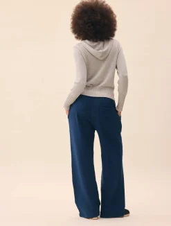 Wide Leg Sweatpants Retro Blue