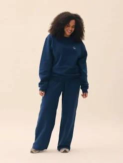 Wide Leg Sweatpants Retro Blue