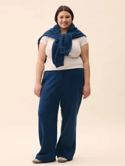 Wide Leg Sweatpants Retro Blue